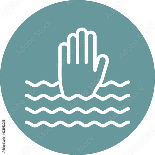 Vector Design Drown Icon Style