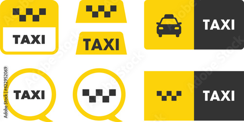 Obraz na plátně タクシーのロゴデザイン　アイコン　吹き出し