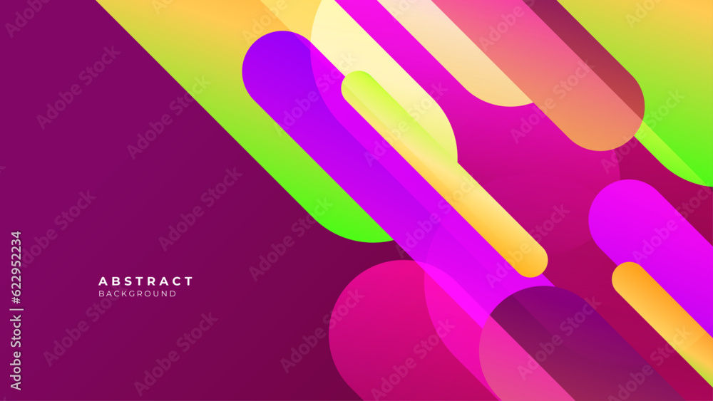Modern colorful geometric shapes 3d abstract technology background. Vector abstract graphic design banner pattern presentation background web template.