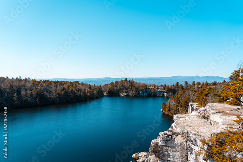 Mountain and lake; nature background or texture