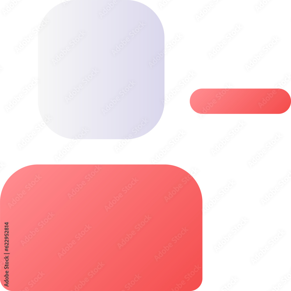 Remove user pixel perfect flat gradient color ui icon. Unfriend and ban online. Social media. Simple filled pictogram. GUI, UX design for mobile application. Vector isolated RGB illustration