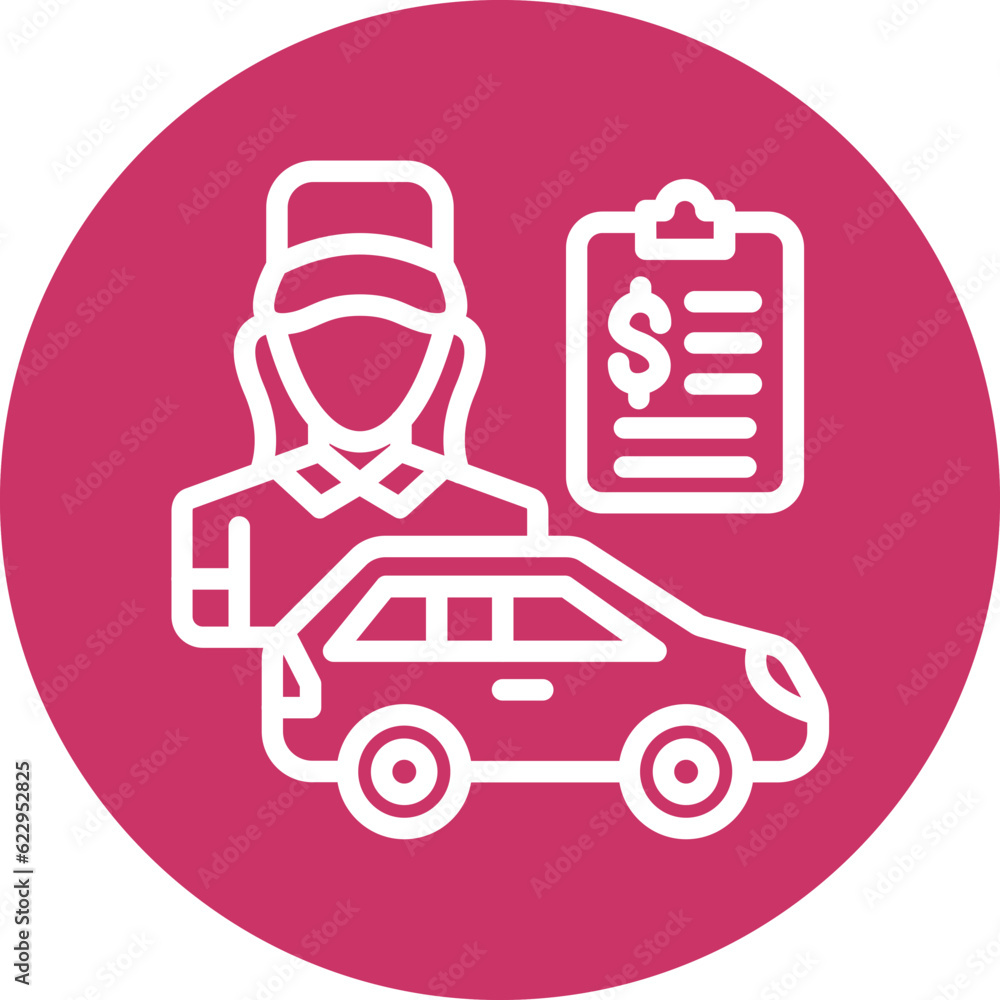 Vector Design Car Saleswoman Icon Style Vector Design Car Saleswoman Icon Style