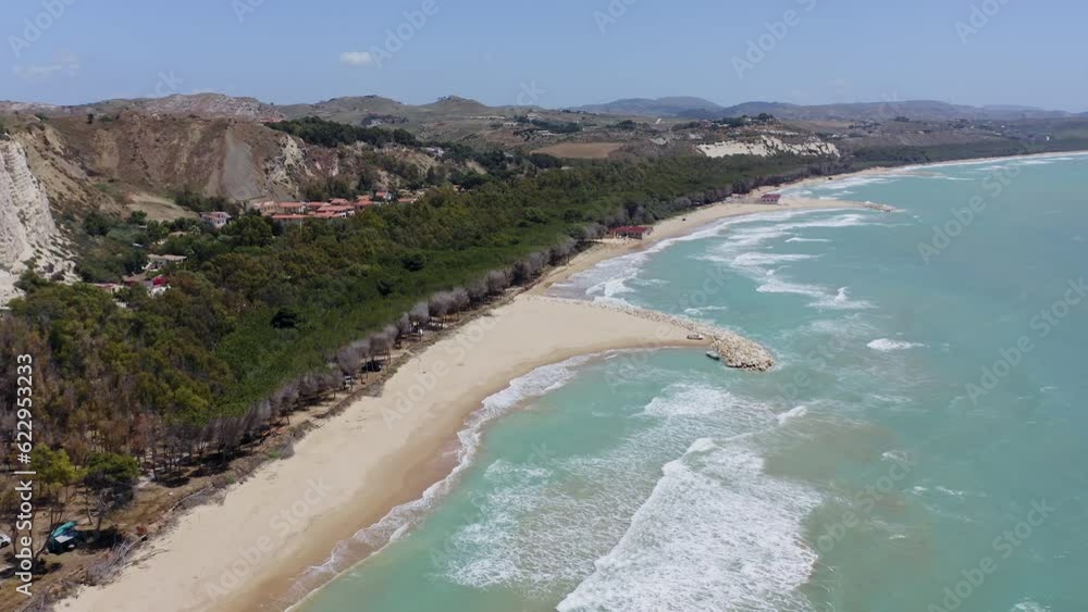 Aerial view of Eraclea Minoa beach in Sicily Italy Aerial view of Eraclea Minoa beach in Sicily Italy