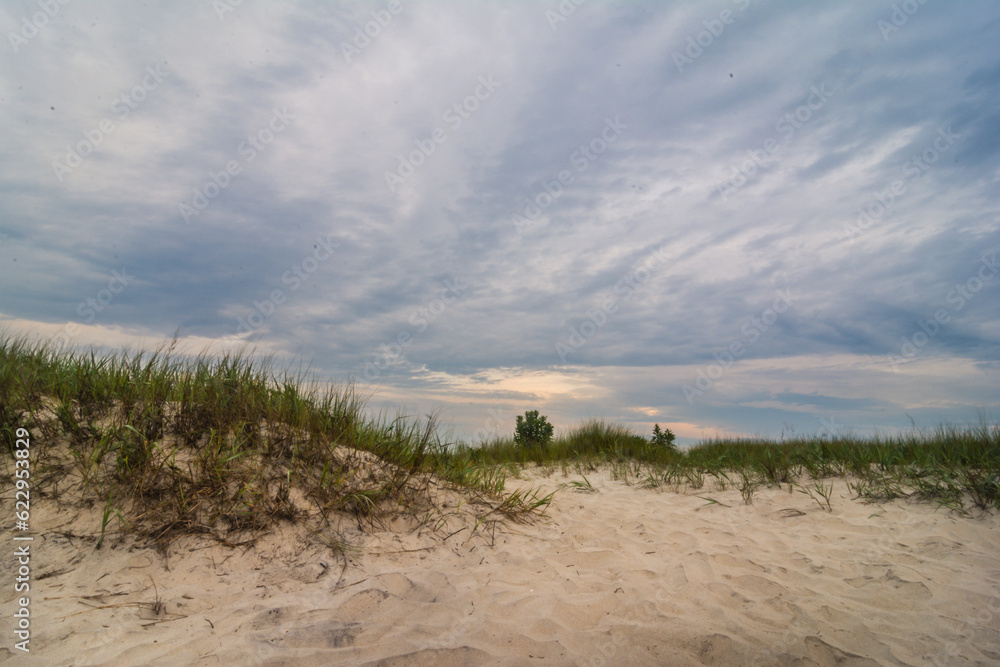 Sand dunes at Assateague Beach in Virginia. Sand dunes at Assateague Beach in Virginia.