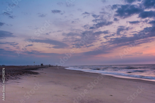 Pink sunrise at Assateague Beach in Virginia.