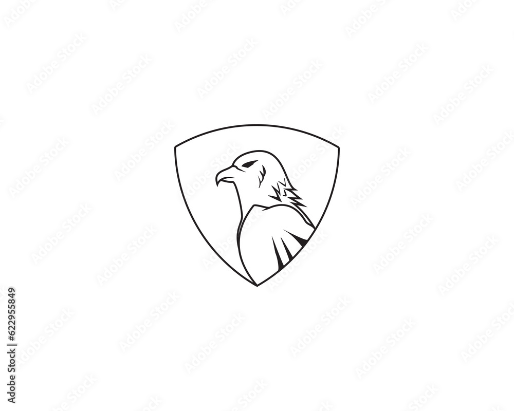 Security logo design.
simple eagle head.
isolated on white background.
