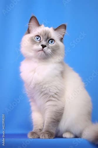 Very cute Ragdoll in nature, national geography, Wide life animals. AI Generated.  © Narin