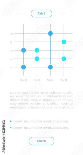 Scattered plot UI element template. Editable isolated vector dashboard component. Flat user interface. Visual data presentation. Web design widget for mobile application with light theme