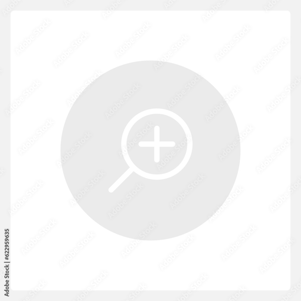 Inactive zoom in button UI element template. Editable isolated vector dashboard component. Flat user interface. Visual data presentation. Web design widget for mobile application with light theme Inactive zoom in button UI element template. Editable isolated vector dashboard component. Flat user interface. Visual data presentation. Web design widget for mobile application with light theme