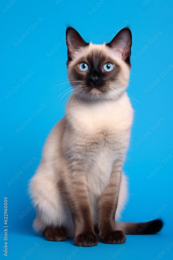 Very cute Siamese in nature, national geography, Wide life animals. AI Generated.
