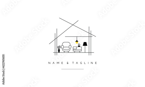 Professional decent house interior design logo