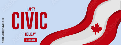 Happy Civic Holiday. Civic Canada Holiday concept. Horizontal Template and Web banner, poster.  Vector illustration.