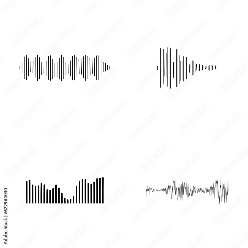 Music Sound Wave. Graphic design element for monitoring, music applications. Isolated vector illustration.