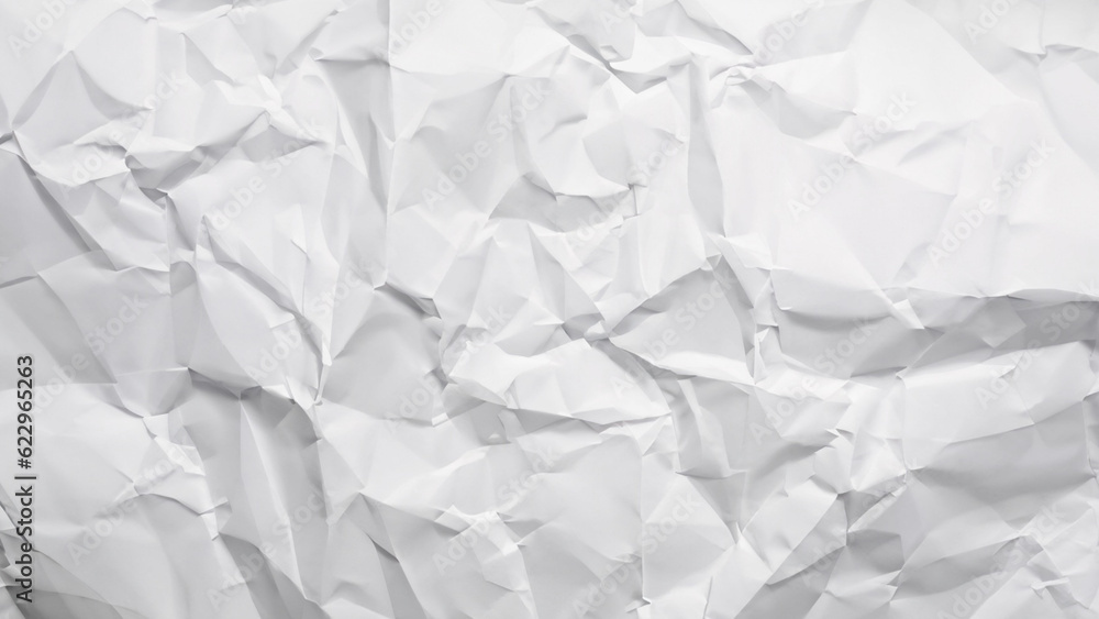White crumpled paper sheet background. Abstract wallpaper. AI generated White crumpled paper sheet background. Abstract wallpaper. AI generated