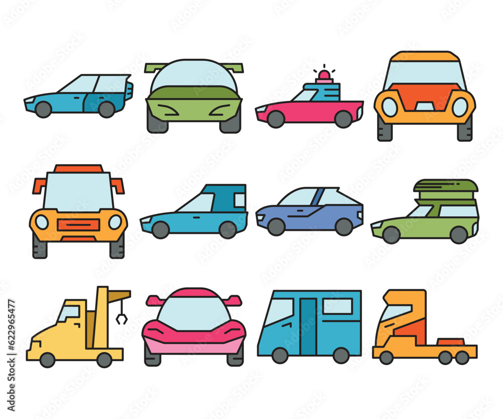 car and transportation icons set car and transportation icons set