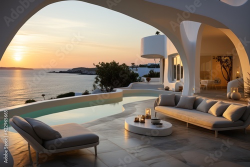 Perfect sunset on Mediterranean island with sea views and luxurious accommodation