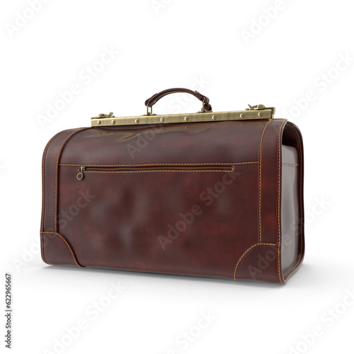 Wallpaper Mural Old modern leather travel bag suitcase. Retro suitcase PNG on a white background. 3D illustration Torontodigital.ca
