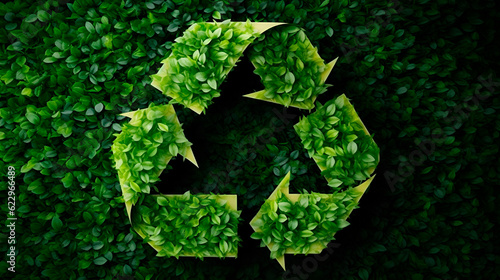 Green recycling concept symbol, great design for any purposes. Earth day. Environmental conservation, generated AI