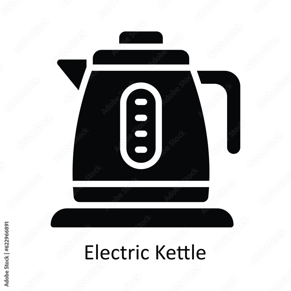 Electric Kettle Vector solid Icon Design illustration. Kitchen and home Symbol on White background EPS 10 File Electric Kettle Vector solid Icon Design illustration. Kitchen and home Symbol on White background EPS 10 File