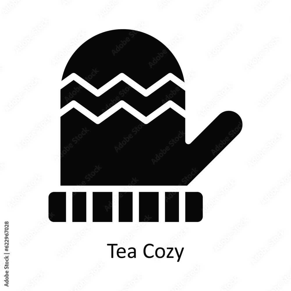 Obraz premium Mittens Vector solid Icon Design illustration. Kitchen and home Symbol on White background EPS 10 File