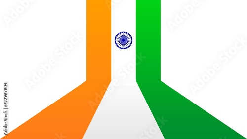 Abstract Indian flag tricolor animation with alpha channel transparent background photo