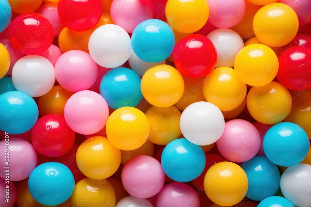 Colorful plastic balls. Generate Ai
