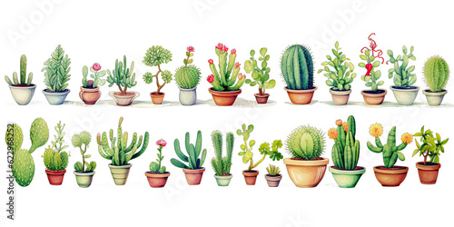 Cactus and succulent plants set 4