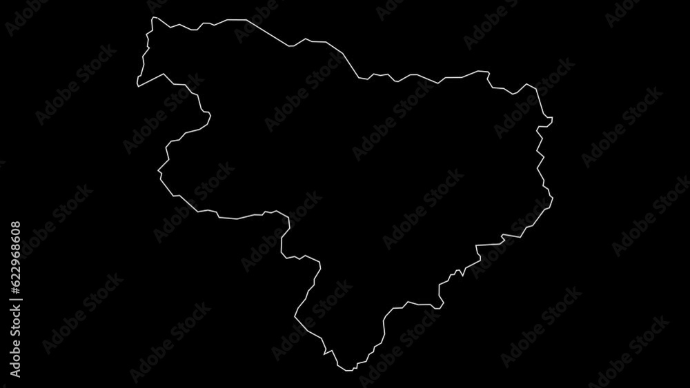 Gorenjska region map of Slovenia outline animation Gorenjska region map of Slovenia outline animation