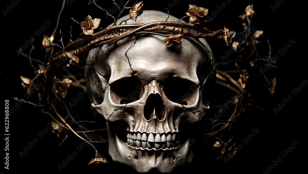 A skull with thorns. Great for horror, fantasy, macabre, dark fantasy, gothic and more. A skull with thorns. Great for horror, fantasy, macabre, dark fantasy, gothic and more.