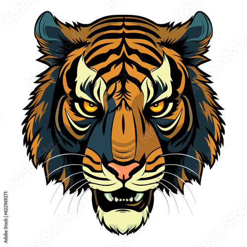 Tiger Head Vector Illustration