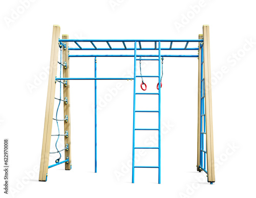 Fotografie Jungle gym isolated on white. Modern playground equipment