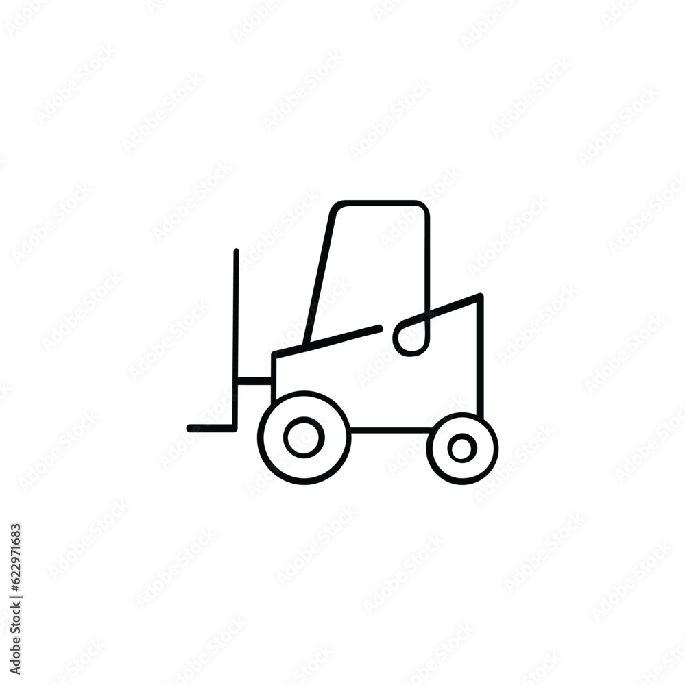 Fototapeta premium Forklift Line Style Icon Design