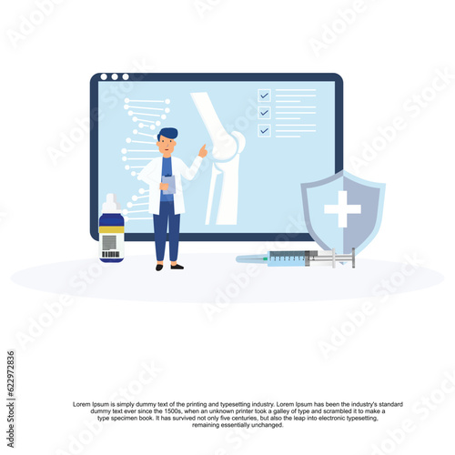 Orthopedic,  Bone fracture,   flat illustrations vector