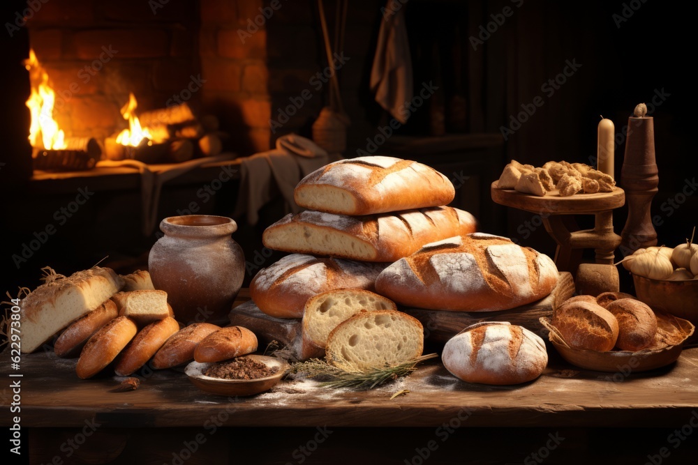  Collection Of Baked Bread, Generative AI