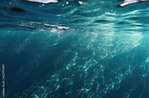 blue water surface, ocean wave, sea reflection © Yusuf