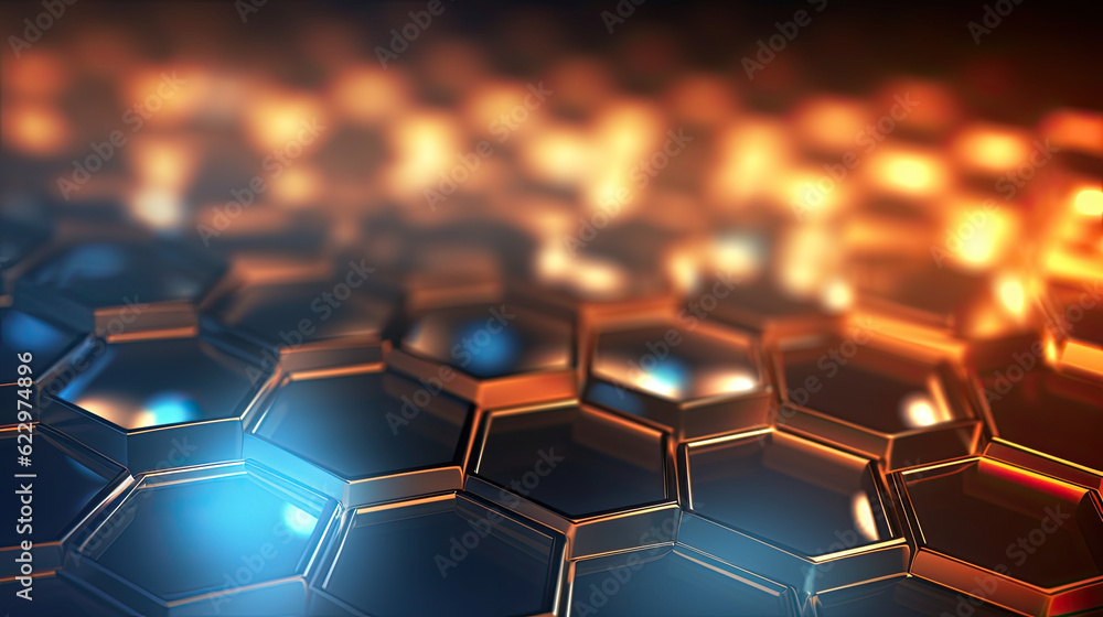 3D Abstract High Tech Background, 3d abstract background of a glowing hexagonal pattern 3D Abstract High Tech Background, 3d abstract background of a glowing hexagonal pattern