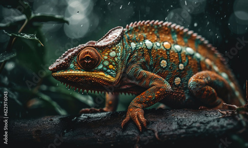 Vibrant World: A Kaleidoscope of Colorful Chameleons in their Natural Habitat GENERATIVE AI, AI GENERATIVA