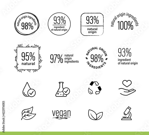 Set of natural icons and signs. Vector illustrations perfect for your design. Smooth, organic, dynamic lines perfectly show the naturalness of your product. EPS10.