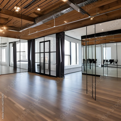 138 A contemporary dance studio with mirrored walls, sprung floors, and ample space for dancers to rehearse and express their artistry5, Generative AI