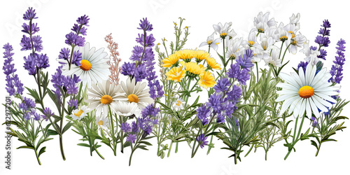 Lavender and chamomile flowers set 3 © KrisetyaStudio