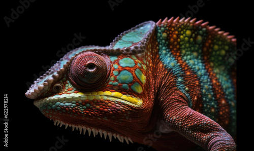 Vibrant World  A Kaleidoscope of Colorful Chameleons in their Natural Habitat GENERATIVE AI  AI GENERATIVA