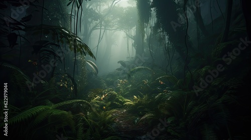 rainforest morning fog