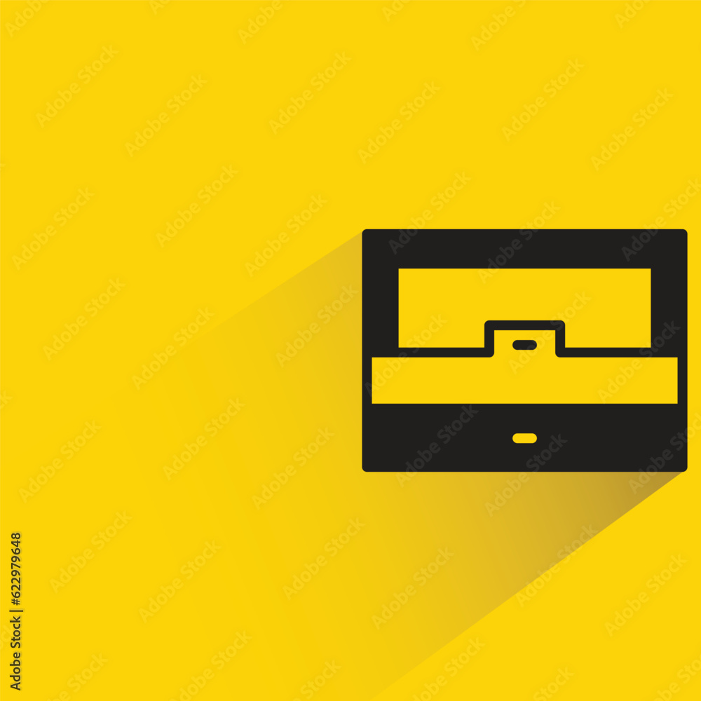 archive with shadow on yellow background archive with shadow on yellow background