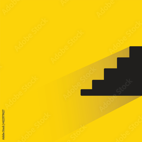 stair with shadow on yellow background