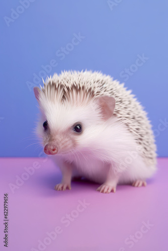 Very cute baby Hedgehog in nature, national geography, Wide life animals. AI Generated. 