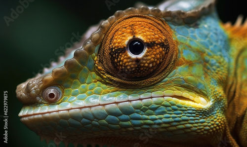 Vibrant World  A Kaleidoscope of Colorful Chameleons in their Natural Habitat GENERATIVE AI  AI GENERATIVA