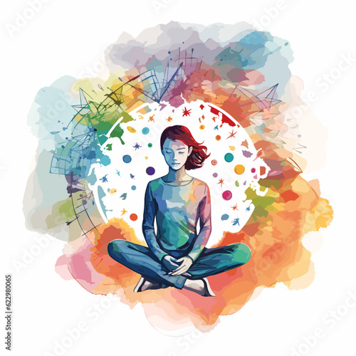 Vector Illustration Depicting Mental Health Therapy and Emotional State