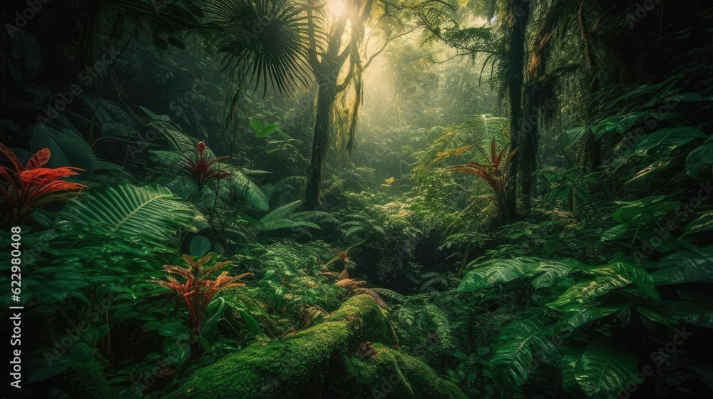 Landscape with rainforest