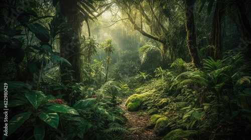 Landscape with rainforest