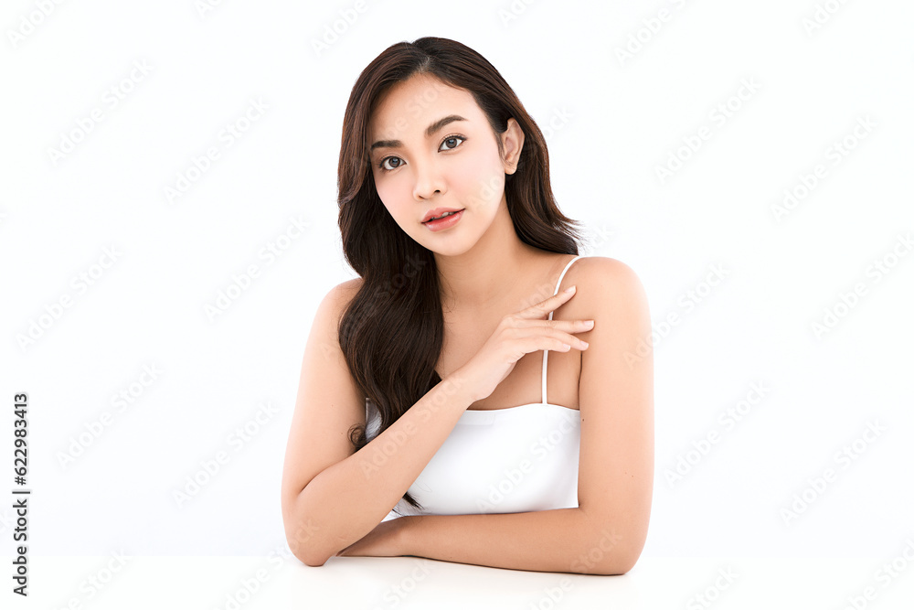 Beautiful young asian woman with clean fresh skin on white background, Face care, Facial treatment, Cosmetology, beauty and spa, Asian women portrait. Beautiful young asian woman with clean fresh skin on white background, Face care, Facial treatment, Cosmetology, beauty and spa, Asian women portrait.